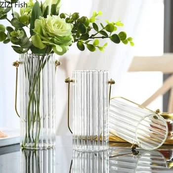Tabela Doma Dekoracijo Evropski Slog Preprost Vertikalne Steklene Vaze Pregleden Hydroponic Cvetje Prenosni Vaze, Dnevna Soba, Jedilnica