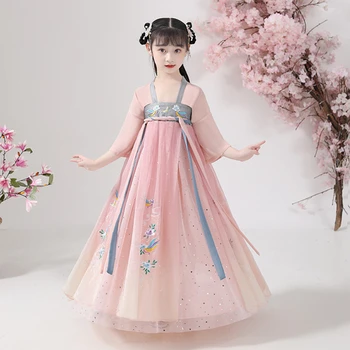 Starodavne Kitajske Otroke Hanfu otroci Kopalke Tang Dinastije Tradicionalna Obleka Princess hanfu Pravljice Novo Leto Kostume za Dekleta, Otroci