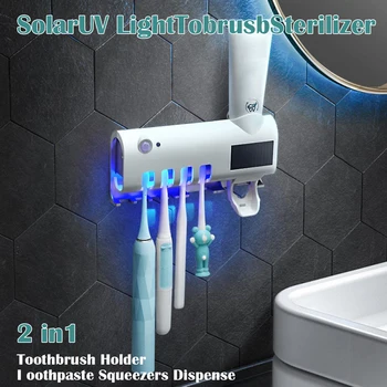 EU/ZDA/VB Plug UV Svetlobo Uv Sterilizator zobne ščetke Samodejno zobna pasta Razpršilnik Zob Držalo krtače za Ustno Higieno Čistilec