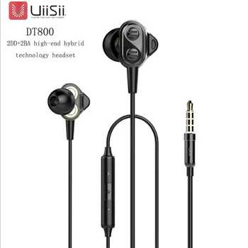 Nov Original škatli UIISII DT800 2DD+2BA HI-fi Slušalke Izolacijo Hrupa Stereo Zaslon Slušalke z mikrofonom Mobilni Telefon, slušalke