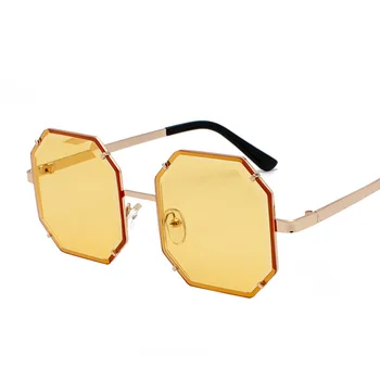 Kartuša Velike Okvir sončna Očala Moški Ženske Octagon Gradient sončna Očala Ocean Leče za Očala oculos de sol