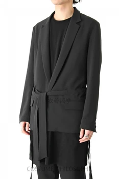 S-6XL! Po meri oblačila 2019 Oblikovalec moška moda obleko svoboden čipke-up men ' s original vzletno-pristajalne steze oblačila
