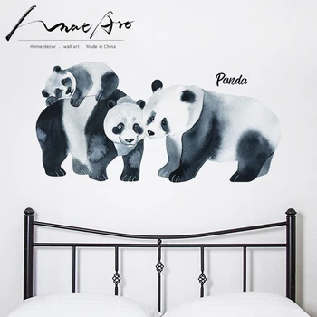Akvarel slika, sodoben dom, otroška soba, dekorativni stenski dekor umetnosti Panda zidana nordijska dekoracijo doma otroci soba decora