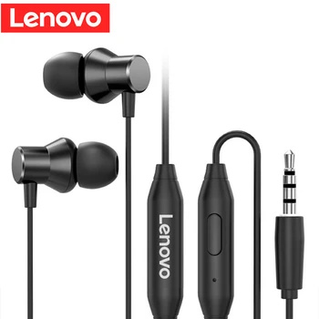 Lenovo HF130 Stereo Bas Slušalke za V Uho 3,5 MM Žične Slušalke Kovinski HI-fi Slušalke z MIKROFONOM za Xiaomi Samsung Telefonov Huawei