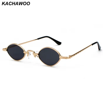 Kachawoo drobne sončna očala moških kovinski okvir črne, rdeče jasno objektiv retro majhne ovalne sončna očala ženske unisex darila
