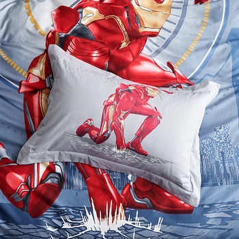 Disney Iron Man, posteljnina 3d tolažnik nastavite king size posteljnino za otroško spalnico bombaža odeja kritje ravno postelja stanja prevleke 3/4/5pc