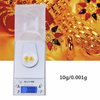 Yiery 0.001/ 10g 0.001 g-10 g LCD Prenosni elektronsko tehtnico Digitalno Nakit tehtanje Diamond Žep Waage Lestvici Gem teža