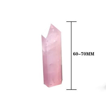 Naravno Rock Rose Quartz Crystal Točke Zdravilni Kamen Obelisk Palico Roza Heksagonalna Palico Obdelavo Kamna