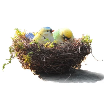 Ustvarjalne Smolo ptica Figurice umetno Živali Ptičje gnezdo ptice jajc obrti miniaturni Pravljice vrt kipi Okraski Doma Dekor