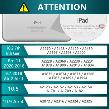 Za iPad Tipkovnice, Ohišje za iPad 7. 8. generacije Ohišje za iPad Zraka 4 Pro 11 2020 Zrak Zrak 1 2 9.7 2018 Zraka 3 10.5 10.2 Primeru