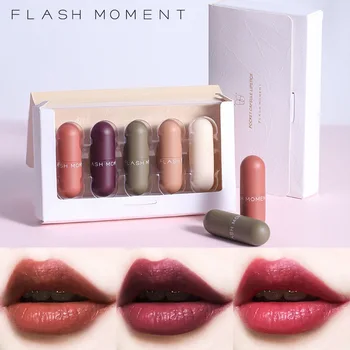 Flash Trenutek 5 Barv Mini Kapsula Šminka Nastavite Mat Ni Enostavno, Da Decolorization Ustnice Kozmetika Nepremočljiva Dolgotrajno