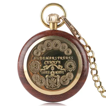 Lesa Mehanske žepna ura Ročno Navijanje Steampunk Luksuzni Carving Votlih Kosti Modni Obesek Ogrlica Relojes de bolsillo