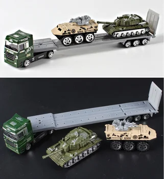 Otroci Igrača Avto Set Zlitine Tank Prevoz Traktorjev Vojaški Tank Oklepna Vozila Inženiring Tovornjak DIY Igrače Za Otroke
