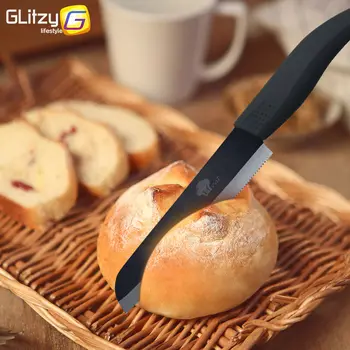 Keramični Nož Nazobčan Kruh Kuhinja Cirkonij Black Rezilo Noža Kuhanje 6