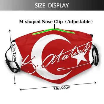 Ataturk In Turčija Zastavo Rdeče, ki Niso za Enkratno uporabo Trendy Usta Masko Windproof Dustproof s Filter Zimska Zaščita Pokrova Žarilna