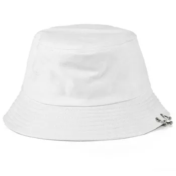 Unisex bombaž železa obroč vedro klobuk hip hop priložnostne ženske navaden klobuk ribolov široko roba trdna poletje moški skp panama