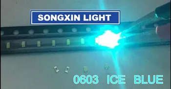 1000pcs XIASONGXIN SVETLOBE 0603 Ice Blue 1608 Ice Blue Jasno, Ultra Svetla Modra SMD LED Indikacija