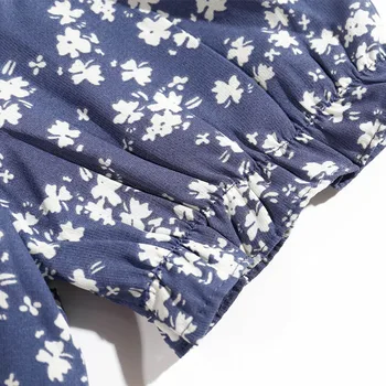 Poletje ženske noše priložnostne cvet natisnjeni kvadratnih ovratnik, kratkimi rokavi slim obleko Vestidos