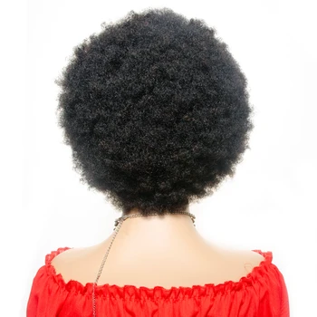 Kratek Lasulja Afro Brazilski Človeških Las Lasulje za Žensko Remy Glueless Afro Kinky Kodraste Lasuljo 150% Gostoto Naravne Barve Remy Yepei Lase