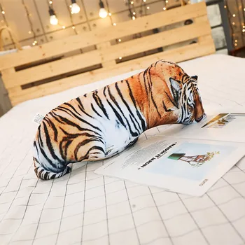 1pc 50/70 cm Simulacija 3D Plišastih Cat & Tiger Blazine Mehko Polnjene Živali Blazine Kavč Dekor Risanka Plišastih Igrač za Otroke Dekle