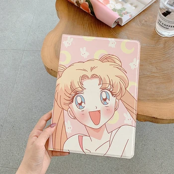 Mehko Risanka Sailor Moon Jelen je Zaščitna torbica Za iPad Zraka 1 2 3 Mini 4 5 Pro 2017 2018 2019 2020 Pokrov