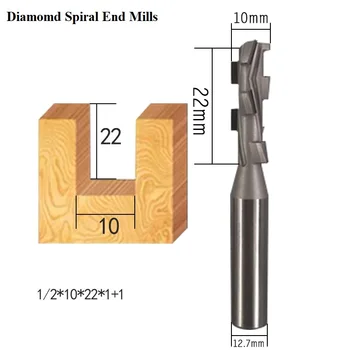 Diamond PCD lesnoobdelovalnih cnc rezkanje rezalnik dve flavta spirala Kolenom Čiščenje Dno Endmill lesa stružni CVD Slotter usmerjevalnik