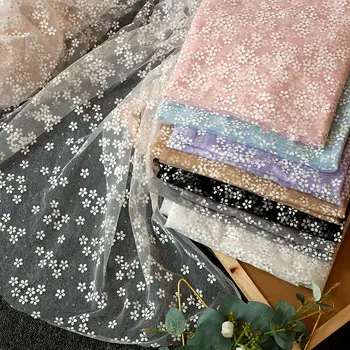 Tiskani slive tkanine cvetlični čipke svilene tkanine očesa DIY ročno otroška oblačila krilo zavese prtom dekorativne tkanine