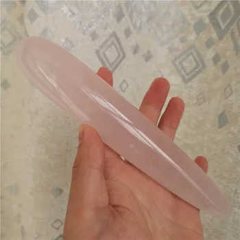 18 cm Naravnih rose quartz crystal palico Osebnost roza kremen masaža palico Gemstone lepoto bar Yoni Zdravljenje za ženske, darilo