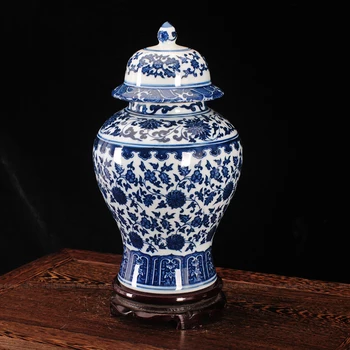 Jingdezhen keramični lonček starinsko ornament, modri in beli TV omara splošno tankstorage tank obrt dekorativne vaze