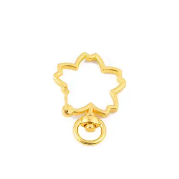 10pcs Kawaii Češnje Cvetovi Cvet DIY Pribor Jastog Zaponko Ugotovitve Ključnih Verige Key Ring keychain Rodij Zlato Debelo