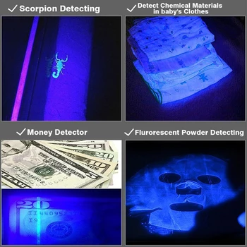 Mini 9 LED UV Svetilka Ultra Violet LED Svetilka Ultra Violet Nevidno Črnilo Marker Odkrivanje Baklo Luči 3AAA UV Lučka