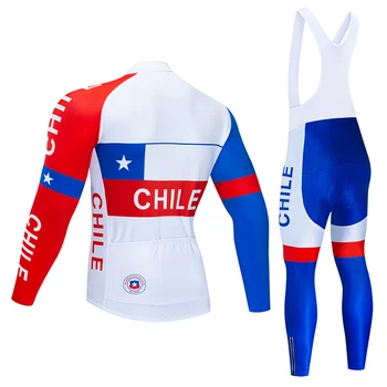 2021 Ekipa Čile Moške Dolge Kolesarski Dres 9D Nastavite MTB Enotna Kolesarska Oblačila Dihanje Oblačila Kolo Nositi Ropa Ciclismo Maillot