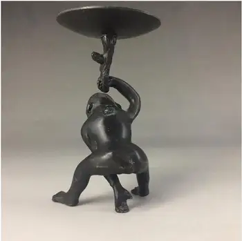 Edinstven Kitajski baker Handwork vklesan opica Svečnik