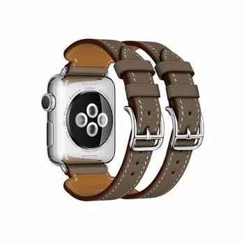 Usnjeni trak Za apple Watch band 44 mm/40 mm iwatch 5 4 42mm/38 mm dvojno sponke zapestnica watchband za apple gledati serije 5 4 3