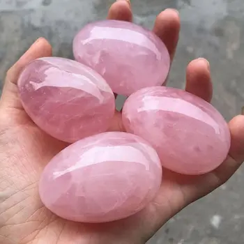 Naravni Pink Rose Quartz jajčaste Kristal Zdravljenja Žogo Področju Gemstone 1pc