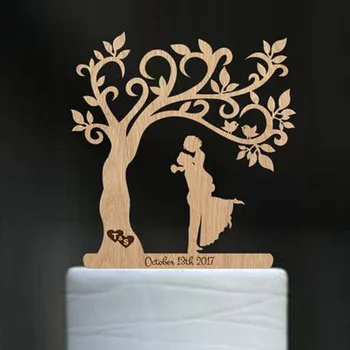 Osebno Poroko Kmečko Torto Pokrivalo Meri Lesa Torto Pokrivalo G. Gospa Nevesta & Ženina Drevo poroko pokrivalo priimek lesa