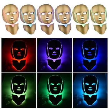 Obraz Instrument Obrazno Masko Foton Terapija 7 Barvni LED Vratu Pomlajevanje Kože, Anti Acne Gubam Lepotni Salon za Nego Doma