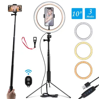 26 cm Okroglo Tesnilo Svetilka, Stojalo Za Telefon Foto Studio Make-Up Video Svetlobo Za Fotograranje Youtube Selfie Tabela LED Lučka Krog