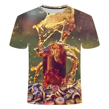 2019 yeni 3D T-shirt erkek bira / burger / poker hip-hop-O-Boyun kısa kollu erkek / kadın T-shirt je T-shirt Terry Ulične 3D