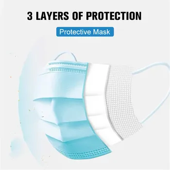 Za enkratno uporabo Maske za Obraz, Usta Proti Prašno Zaščito 3 Plasti Filtra Držalo, Non, Tkane Dustproof Usta Masko 12-24 ur Dostava