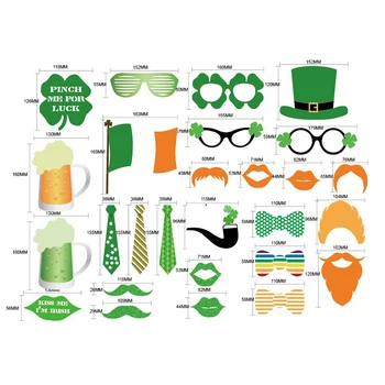 27pcs Irski Dan St. Patricks Day Foto Rekviziti Smešno Ustvarjalna Igrača Za Praznovanje Stranka Dekor Foto Rekviziti WQ07