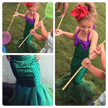 Je morska deklica rep princess ariel obleko cosplay kostum otroci za dekle modno zeleno obleko za noč Čarovnic, Božič cosplay kostum