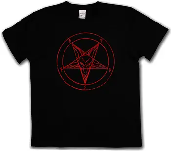 BAPHOMET PENTAGRAM ZNAK T-SHIRT - Aleister Crowley Pentagramm Satanic Krog 666 Moške Majice Moške Oblačila Plus Velikost vrh tee