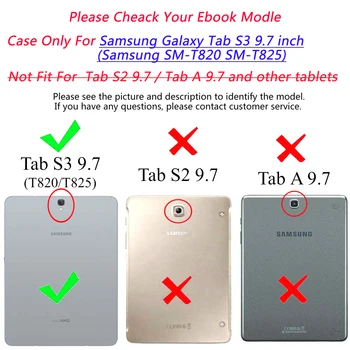 Za Samsung Tab Galaxy S3 9.7 palčni SM-T820 SM-T825 Tablet Tanek in Lahek Flip Folio Stojalo Pokrov Lupini Primeru z Dvema Brezplačna Darila