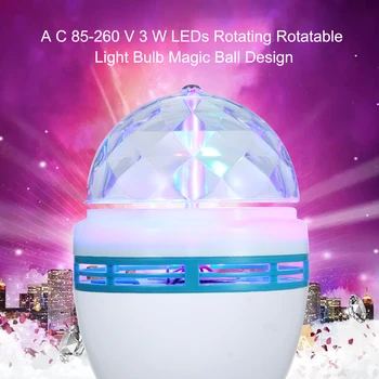 E27 3W Mini Disco Fazi Luči Led Xmas Party DJ Karaoke Dekor Lučka Glasbe za Nadzor Vrtijo Crystal Magic Ball Pisane Luči