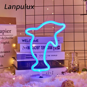 Lanpulux Neon Noč Lučka Kita Zajec Samorog Pisane LED Ornament Počitnice, Poroka Stranka Dekor Doma luç Romantično Darilo