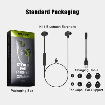 ZEALOT H11 Brezžične Bluetooth Slušalke Šport Magnetni Stereo Slušalka Fone De Ouvido Z Mic Nepremočljiva