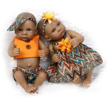 27 CM Rodi Dvojčka Lutke Veren Afriške Fant In Dekle, Otroške Igrače za Celotno Telo, Silikonski Enchantimal Lutka Otroci Bonecas Soigralec Darilo