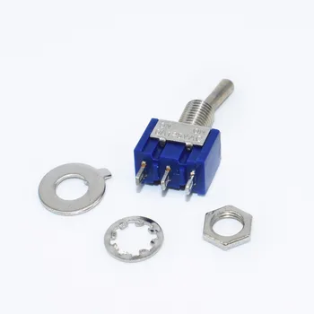 100pc/VELIKO Modro Mini MTS-102 3-Pin SPDT NA-NA 6A 125VAC Miniaturni Preklop Stikala