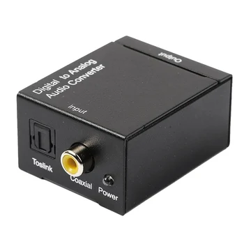 Optični Koaksialni Toslink Digitalno Analogni Avdio Pretvornik Adapter RCA L/R 3,5 mm Izhod Vrata